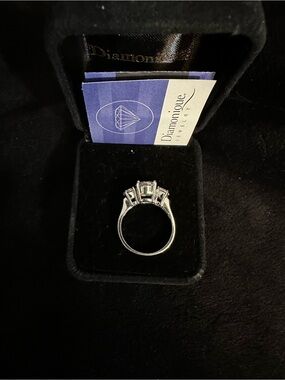 Diamonique 3 Stone Wedding Ring